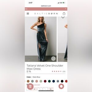 Tatiana Velvet One Shoulder Maxi Dress